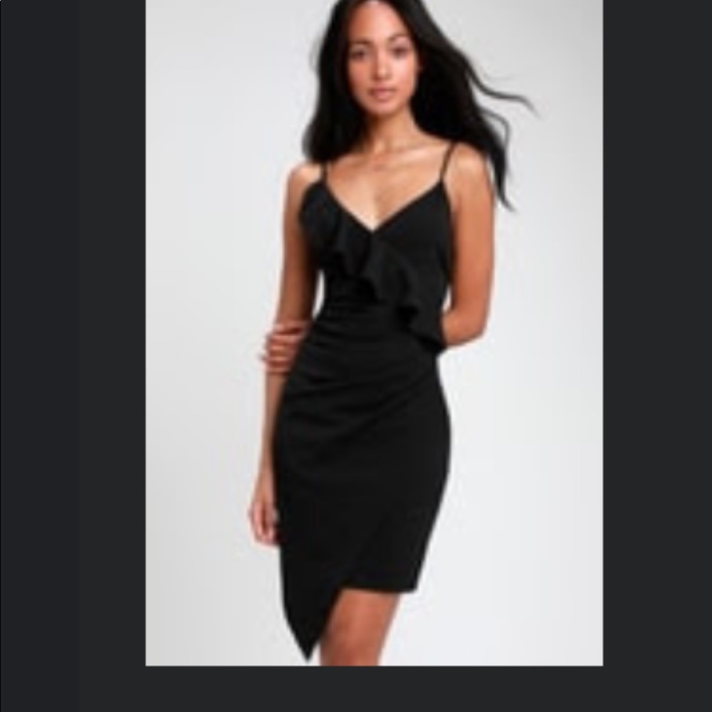 Little black dress- Lulus asymmetrical dress